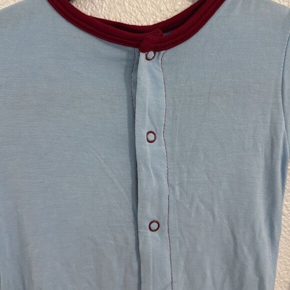 NWT- Kickee pants-bamboo soft blue and red sweet heart one-piece-Size 6-9months - Picture 2 of 7